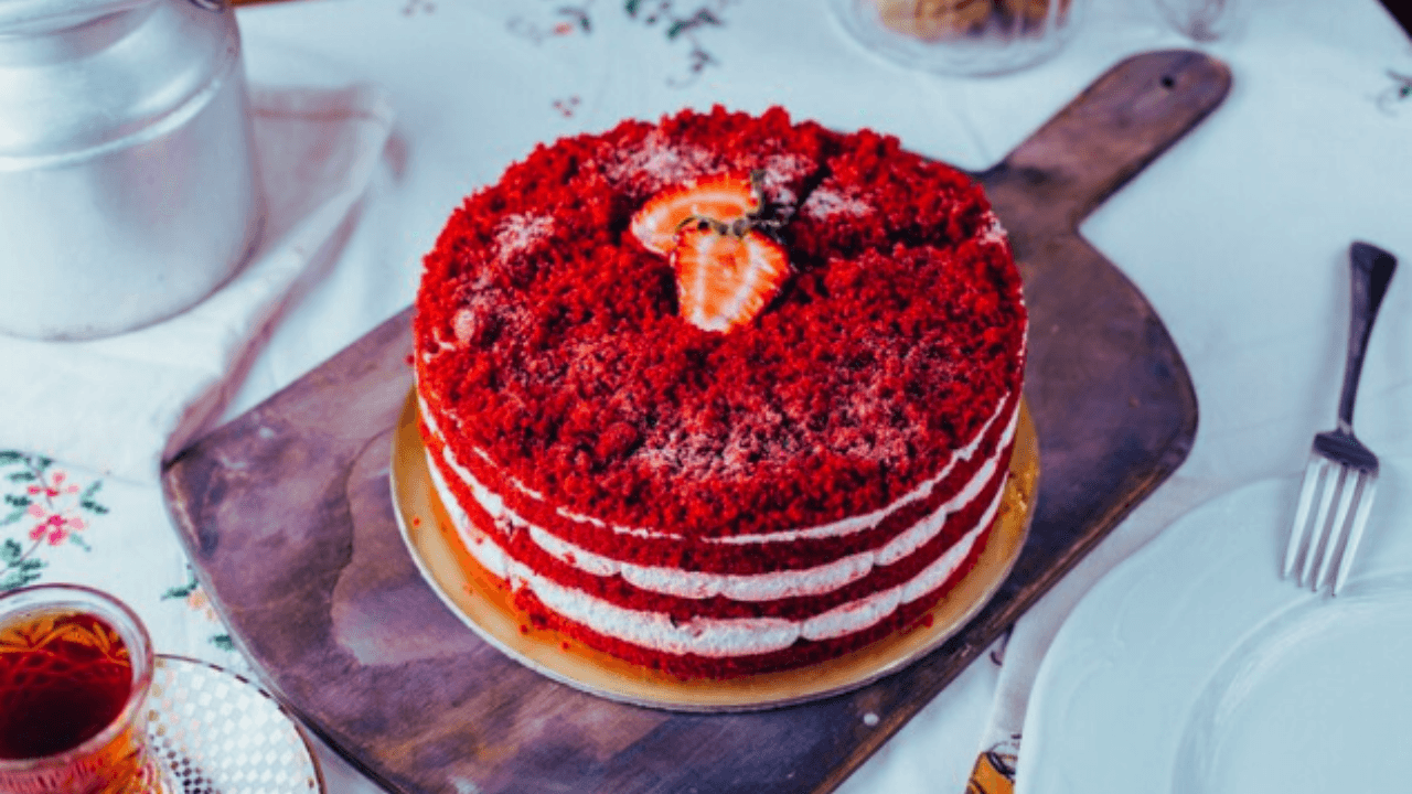 Bolo red velvet na airfryer